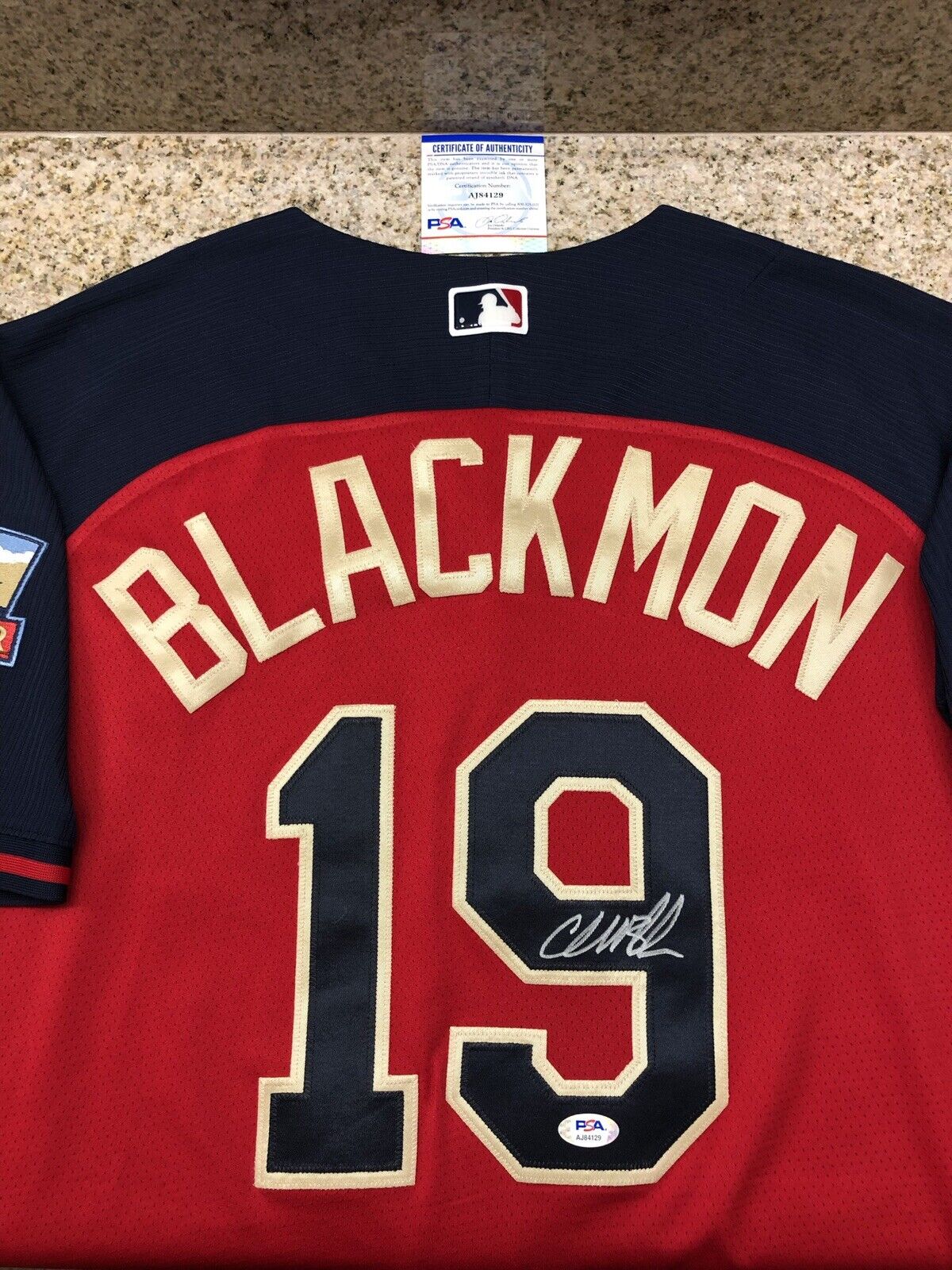 Charlie Blackmon Signed 2014 All Star Game ASG Colorado Rockies Jersey 48  XL PSA