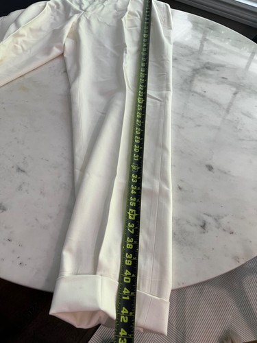 $1,895 MSRP Brunello Cucinelli Ivory Cashmere & Cotton Blend Pleated Pants Size - Picture 10 of 12