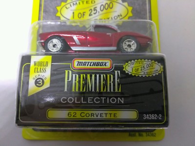 1995 MATCHBOX PREMIERE '62 CORVETTE MARRON LIMITED EDITION GOODYEAR RUBBER TIRES