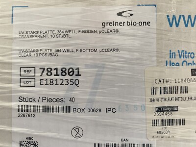 Greiner 781801 UV-STAR  PLATE, 384 WELL, F-BOTTOM