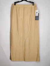 NWT Field Manor Womens 8 Color Yellow Straight Pencil Split Back Casual Skirt