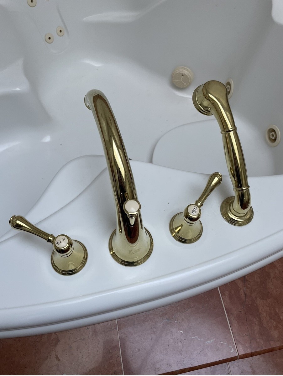 Jacuzzi Faucets With Hand Shower Single Handle Floor Mount Tub Filler