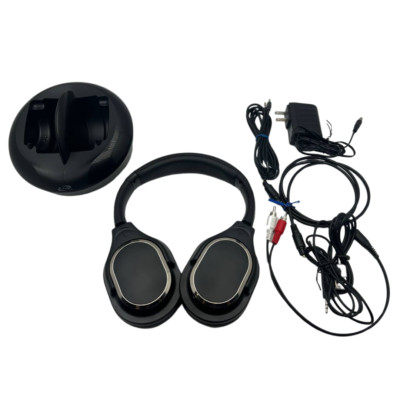 iLive IAHRF79B RF Wireless RF Headphones with Charging Dock TV Audio  Sound