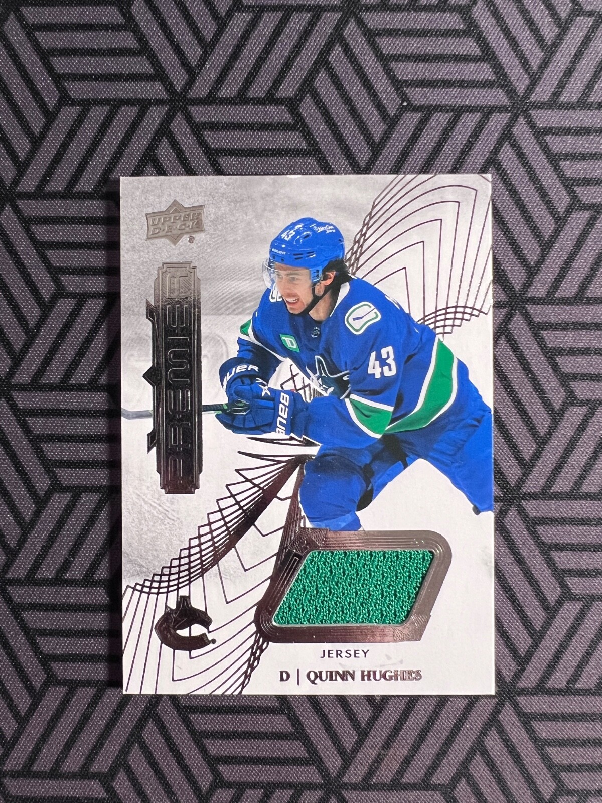 Quinn Hughes  2022-23 UPPER DECK PREMIER BASE JERSEY #48