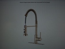 PROOX SINGLE HANDLE KITCHEN FAUCET WITH PULL OUT SPRAYER-BRUSHED GOLD-NEW