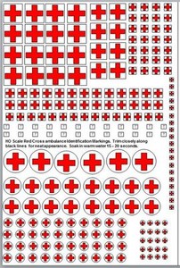 Ambulance Markings HO Scale 1/87 US & European Styles 1/700 1/350