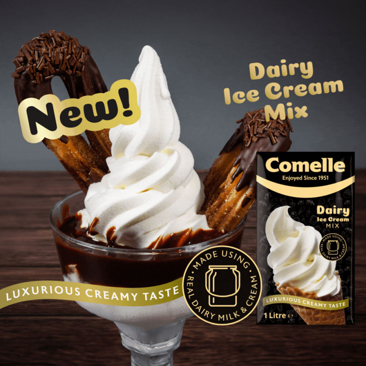 Comelle Luxury Dairy Ice Cream Mix 1 Litre (Case of 12) eBay