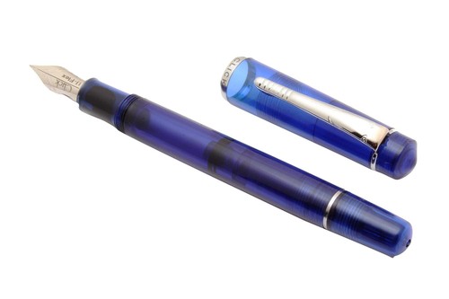 Pluma estilográfica mecanismo de pistón Glare Click President pluma pluma UFlex - azul translúcido - Imagen 5 de 6