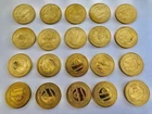 wholesale lot of 20 Solid Brass spinner POG SLAMMERS  with 8-Ball & snake 1.2 oz