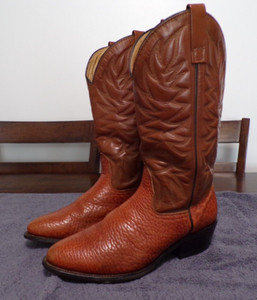 UFCW Western Cowboy  Bull Hide Leather Riding  Casual Dress boots men's size 8E