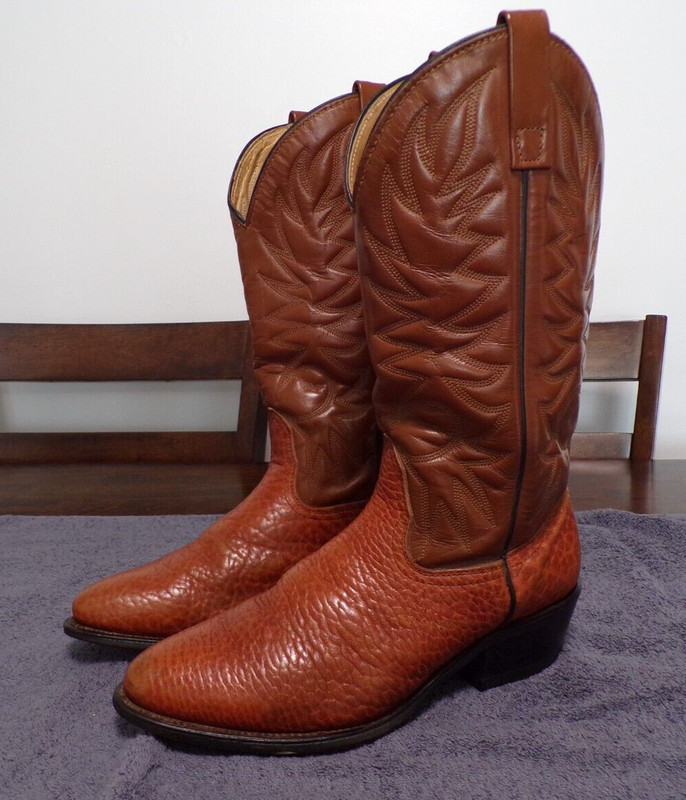 UFCW Western Cowboy  Bull Hide Leather Riding  Casual Dress boots men's size 8E