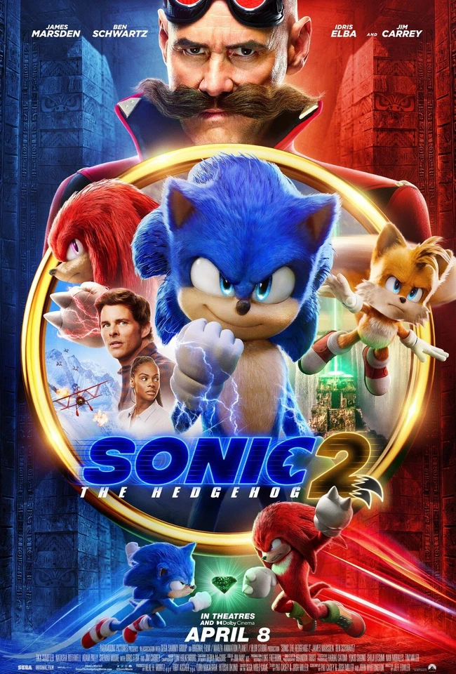 Sonic The Hedgehog 2 - original DS movie poster - 27x40 D/S 2022