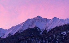 Landscape photography nature mountains forest snowy peak Custom Gaming Mat Desk