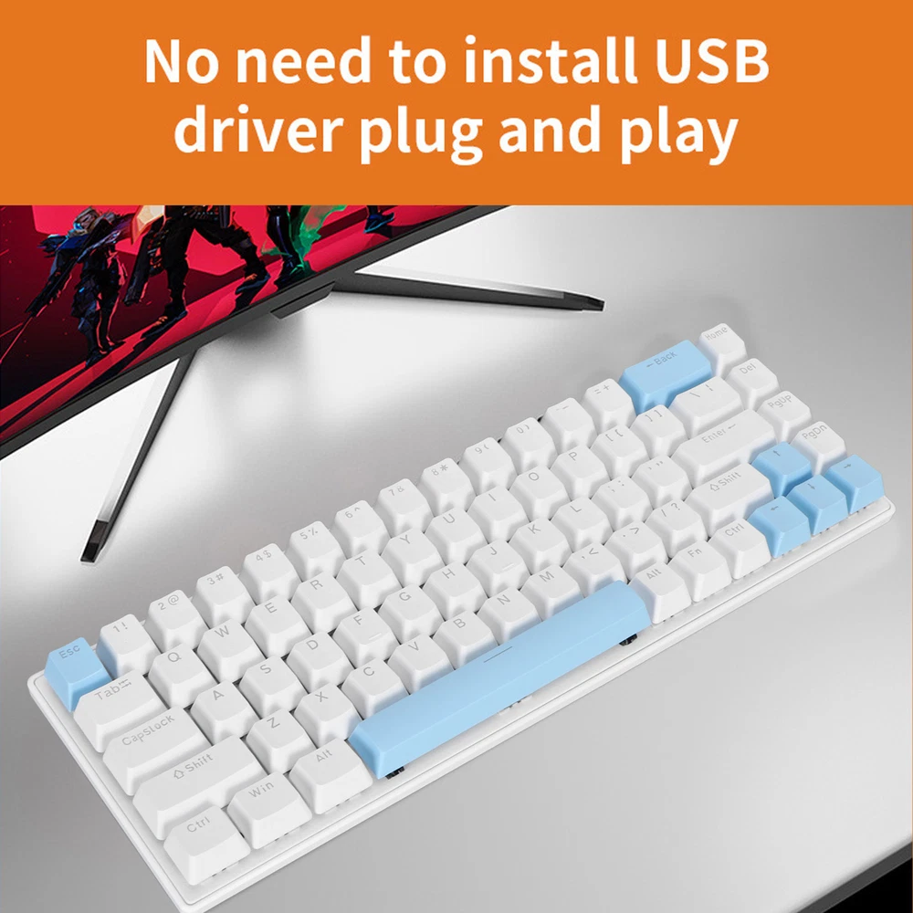 68-Key Compact RGB Mechanical Wired Keyboard with Backlit Design - BEA