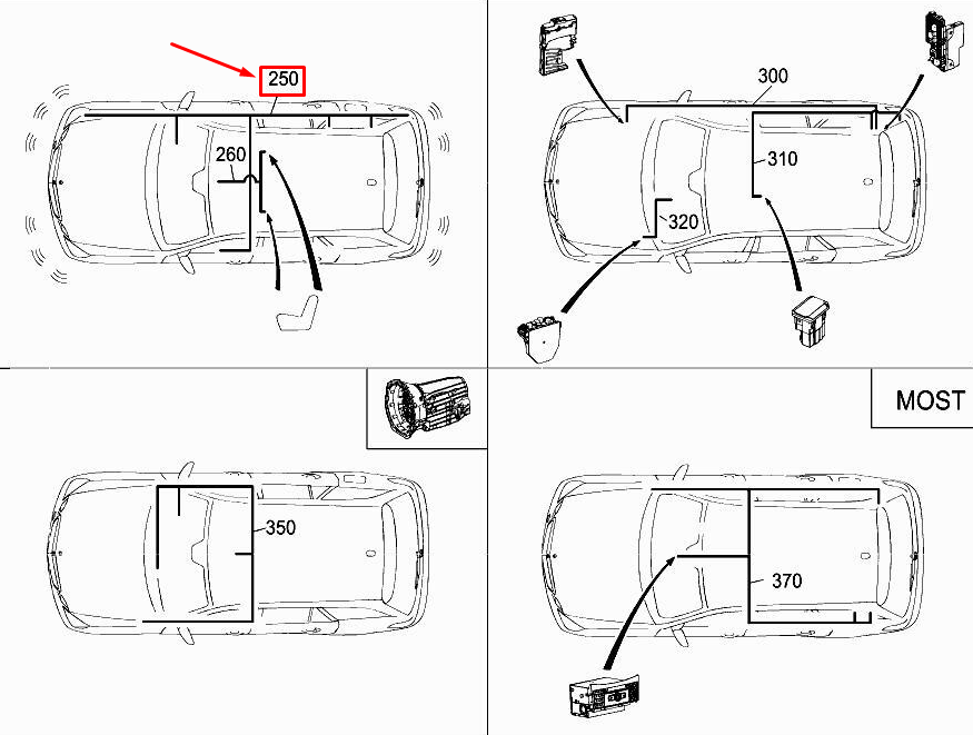 Neu MERCEDES-BENZ E W212 Parktronic System Kabelbaum A2124400913 Original
