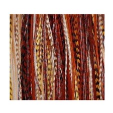 4-6 Inch Dark Brown Beige Olive Mix 100 Real Hair 5 Feather Extensions bonded