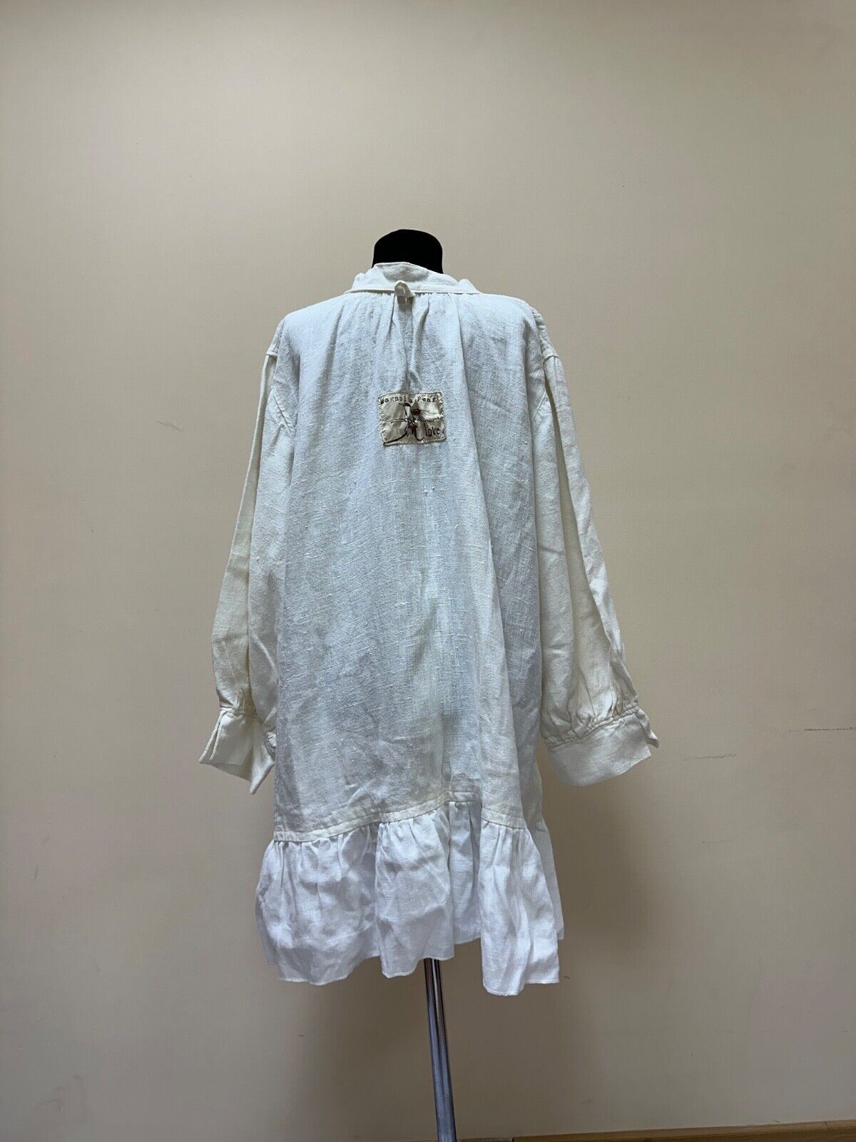 Abrigo de botón de lino blanco perla Magnolia vestido talla única estilo...