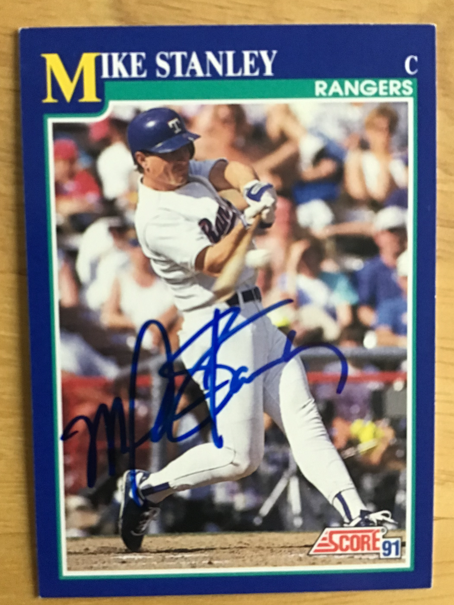 MIKE STANLEY TEXAS RANGERS SIGNED SCORE 1991 CARD #92 AUTOGRAPH | eBay