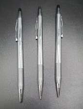 Vintage Cross Chrome Knurled Grip Twist Lot 2 Mechanical Pencils 1 Pen