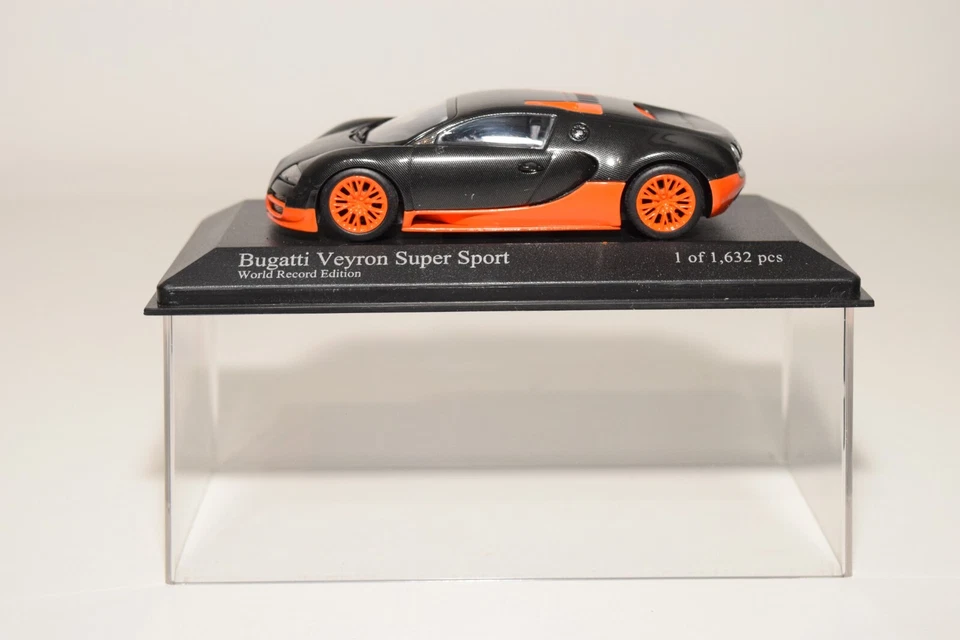 B20 1:43 MINICHAMPS 400 110840 BUGATTI VEYRON SUPER SPORT 2010 CARBON ORANGE MIB - Photo 2/4