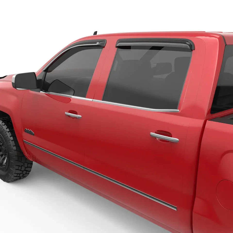 EGR 14-19 Silverado Sierra 1500 2500HD 3500HD Acabado Humo Cinta-on Viseras Ventana Foto 2 de 4