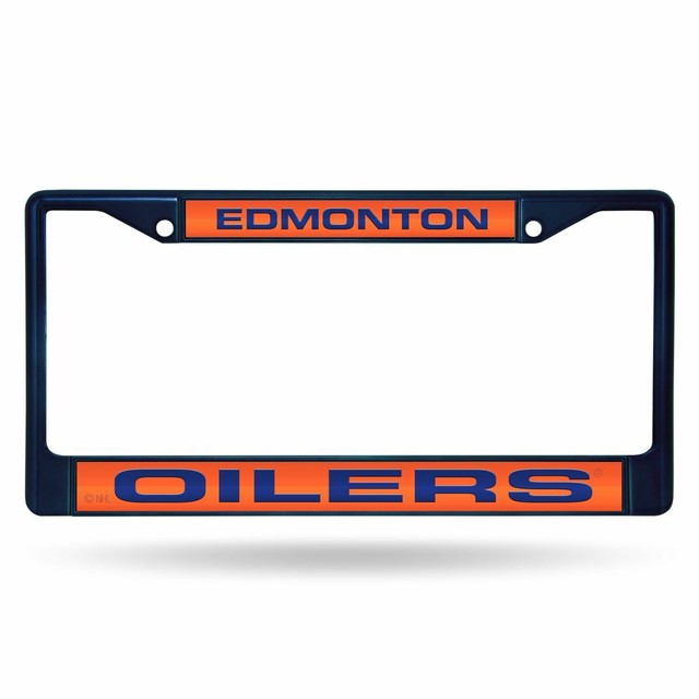 Edmonton Oilers NHL Navy Painted Metal Laser Cut License Plate Frame eBay