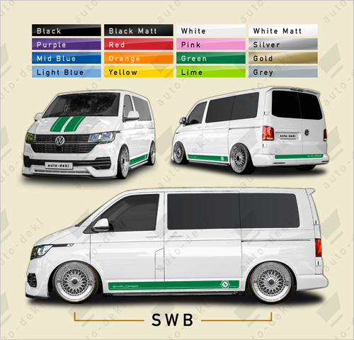 Fits VW T5 T6 Transporter SWB - Full Van COMPASS Stripe Kit Front/Side/Rear - 第 1/18 張圖片