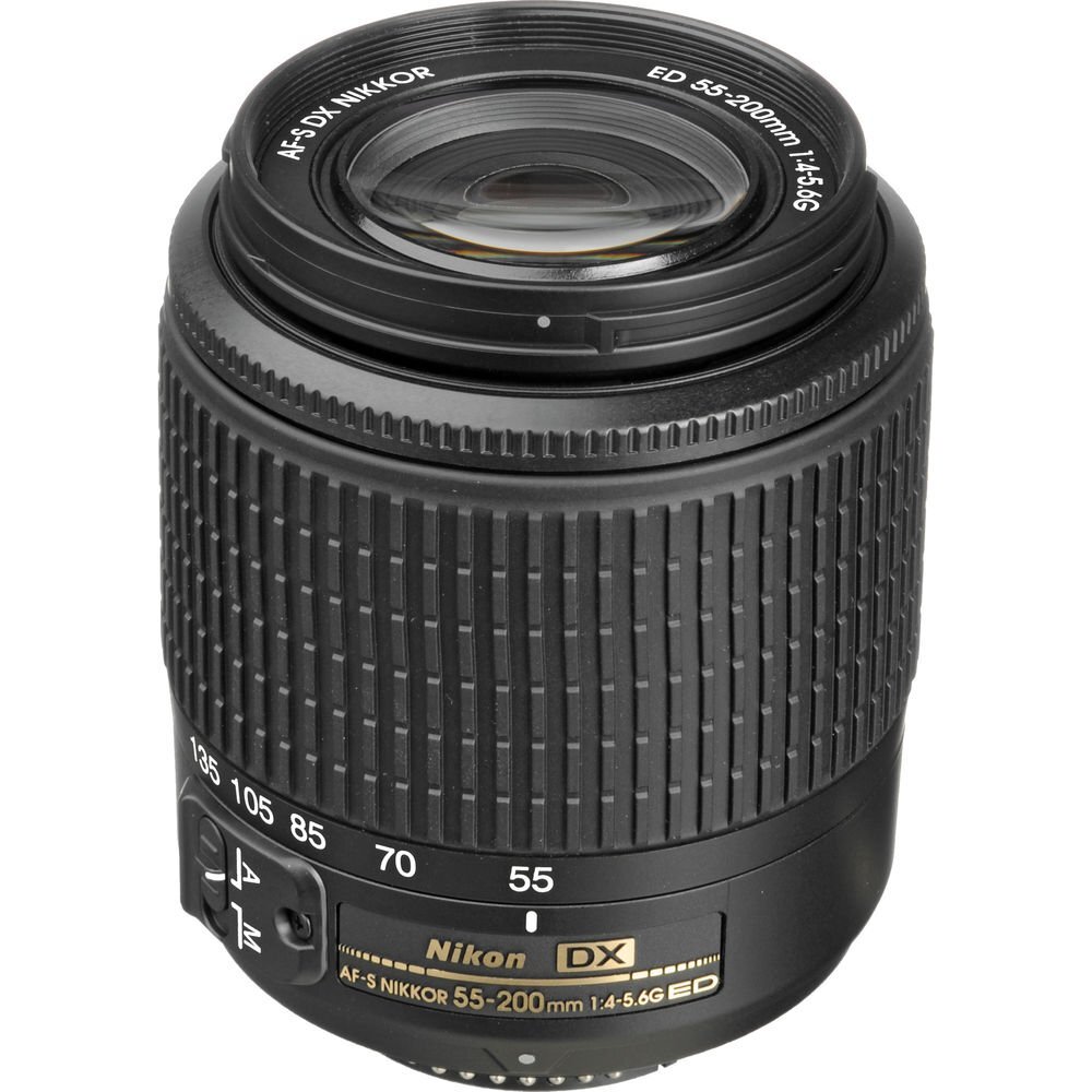 Nikon 55-200mm f4-5.6G ED Auto Focus-S DX Nikkor Zoom Lens - White 