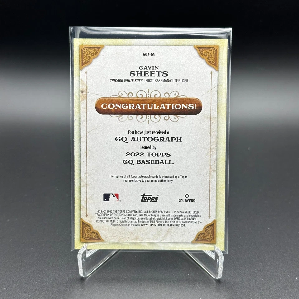 2022 Topps Gypsy Queen GAVIN SHEETS #GQA-GS AUTO Rookie RC - Chicago White Sox - Image 2 of 2