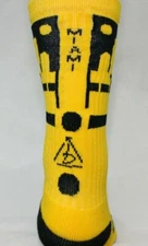 Mens Rep It City Miami Yellow Black CoolMax Basketball Socks