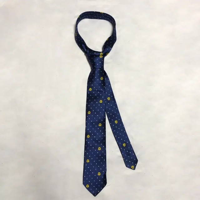 Keiroidori Silk Necktie - Navy with Rilakkuma