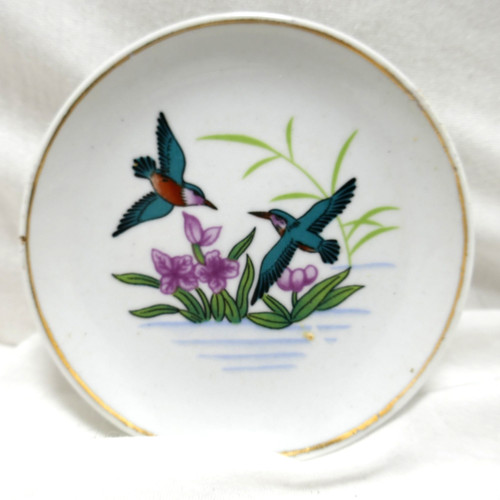 HUMMINGBIRD PORCELAIN DECOR PLATE 4" x 4 “ TRINKET DISH - MADE IN CHINA