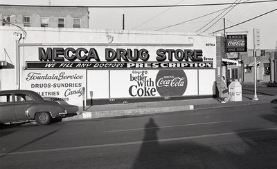 SL43 Negative 1960's  Mecca Drug Store Coca-Cola Ad Waco TX 765a