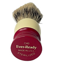 Vintage Ever Ready C40 Shaving Brush Natural Bristle Made in USA w/ Box