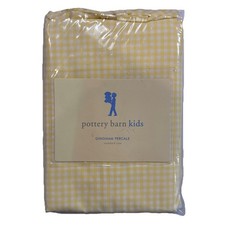 Pottery Barn Kids Gingham Standard Pillowcase Yellow White Peracle Checked New