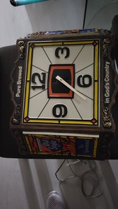 1976 Old Style Beer "Tiffany Style" Clock Sign Heilemans