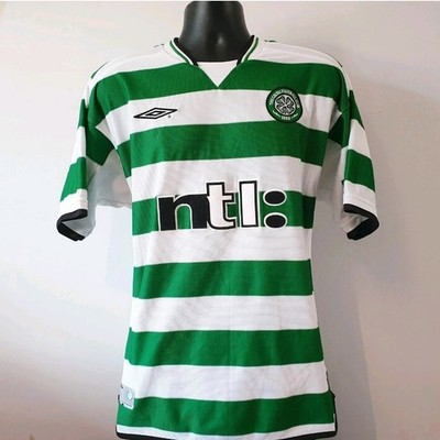 LARSSON 7 Celtic Shirt - 2001/2003 - Large - Umbro Home Jersey