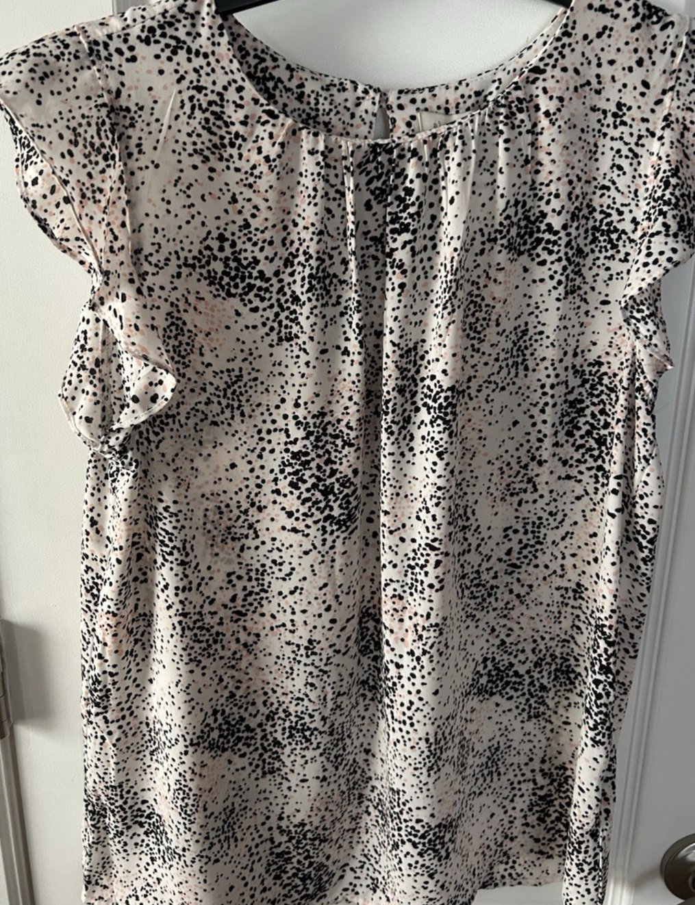 Alex And Jill Pink And Black Dot Sleeveless Blouse