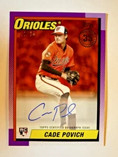 2025 Topps Update 1990 Auto Orange 22/25 RC Cade Povich #90AU-CP  Orioles