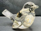 vintage stamped fenton clear glass bird figurine paperweight collectible