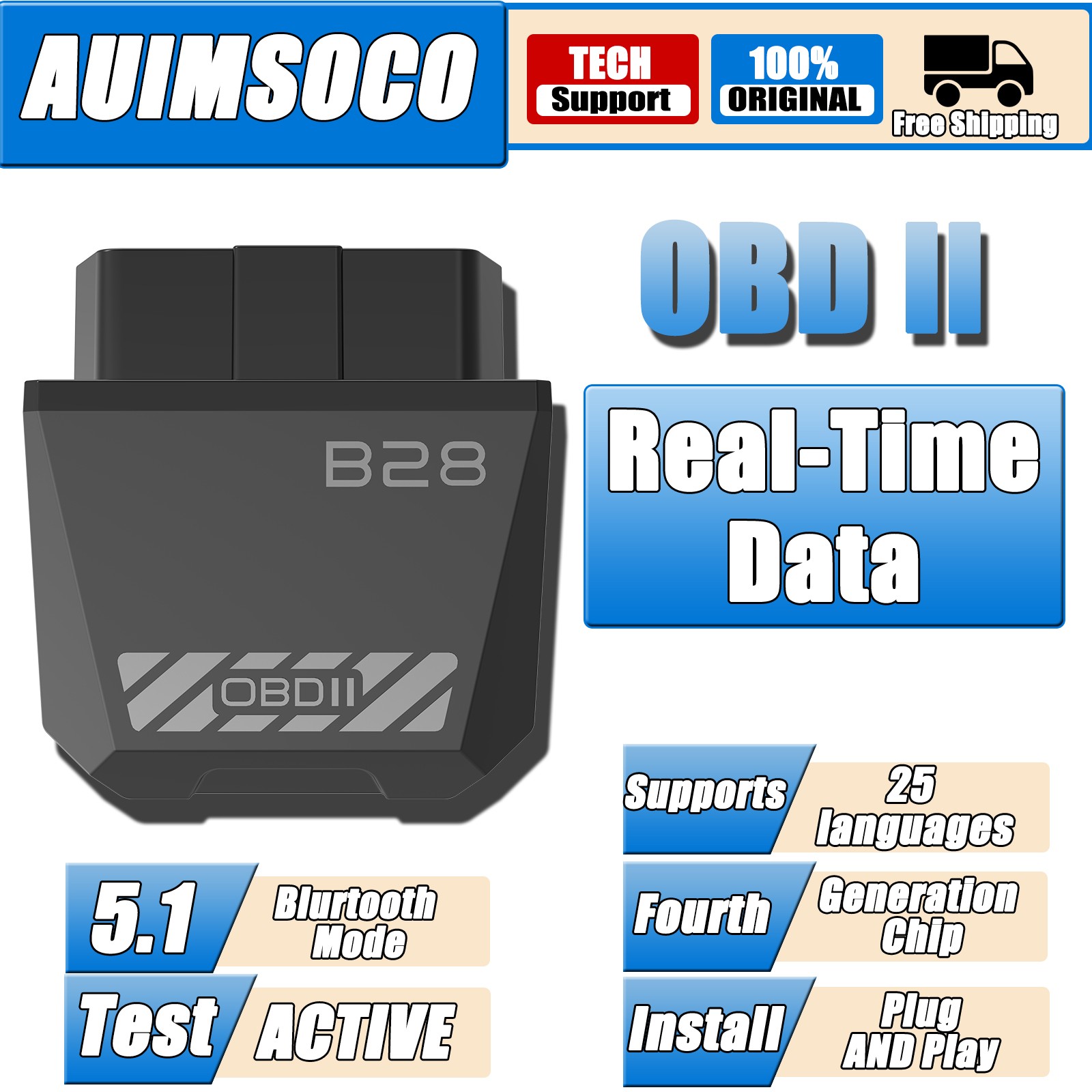 For Volvo XC90 OBD2 Bluetooth Scanner OB2 Monitor ODB Car Diagnostics Scan Auto