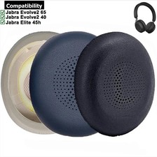 1Pair Leather Ear Pads for Jabra ELITE 45H Evolve2 65 Headphone Elastic