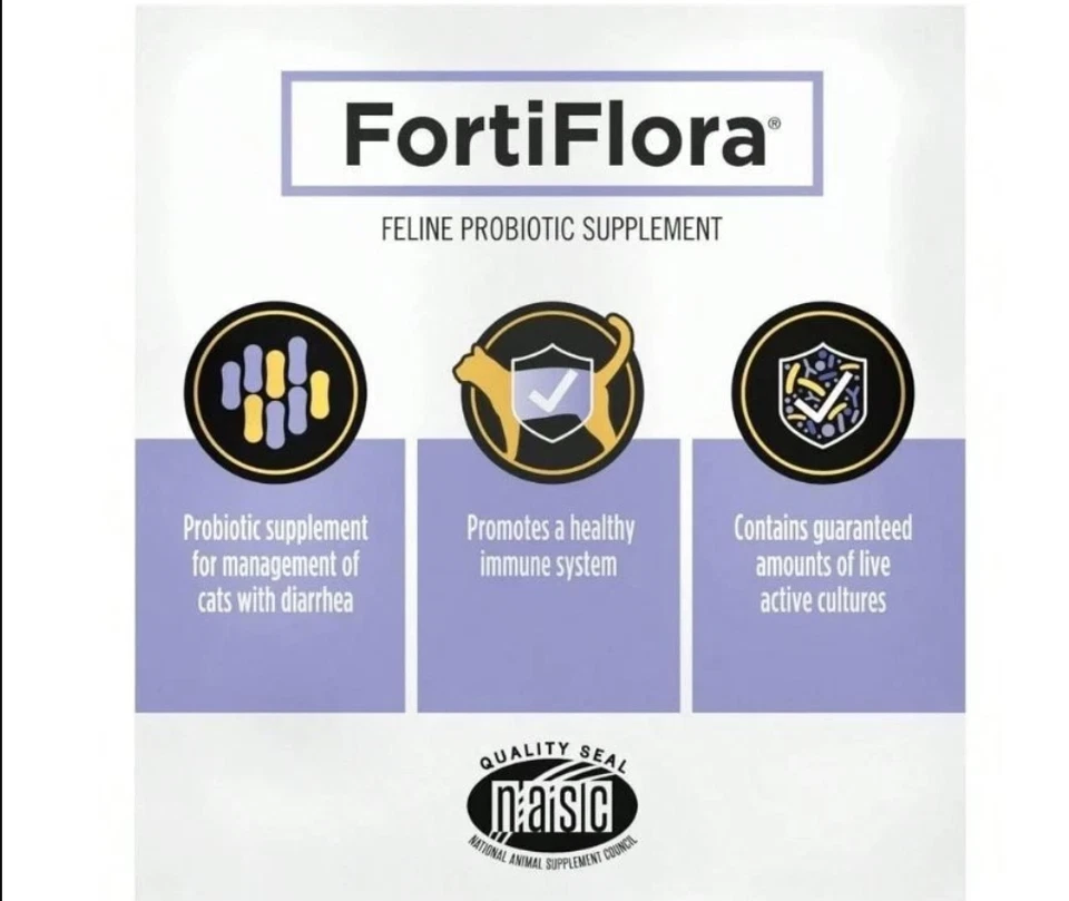 Purina FortiFlora Pro Plan Suplemento Probiótico Veterinario Gato - 30 Bolsitas Nuevo Foto 3 de 3