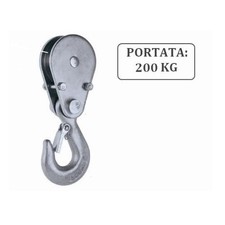 Gancio di carico con carrucola per paranco/verricello/argano/montacarico 200 Kg