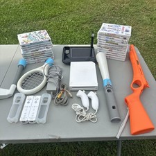 HUGE Nintendo Wii Console RVL 001 BUNDLE 22 Games No Sensor Bar Tested  Works