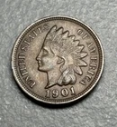 1901 Indian Head Cent Penny AU