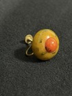 Vintage Butterscotch Bakelite Style Screw Back Earring Art Deco Orange Accent — photo 3