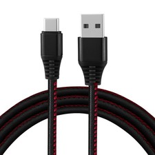 MyfavoriteK Leather Fast Charging Phone USB-A to USB-C Cable 3.3 feet, Black