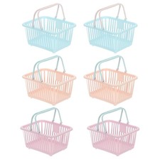 6PCS Mini Shopping Baskets with Handles Small Tiny Baskets, Blue Pink Purple