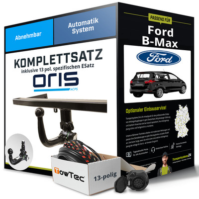 Anhängerkupplung ORIS abnehmbar für FORD B-Max +E-Satz NEU AHK